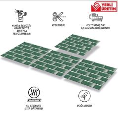 FAYANS ÜSTÜ PVC KAPLAMA 30 X 30  ZÜMRÜT METRO DESENLİ - 860
