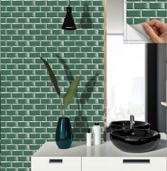 FAYANS ÜSTÜ PVC KAPLAMA 30 X 30  ZÜMRÜT METRO DESENLİ - 860