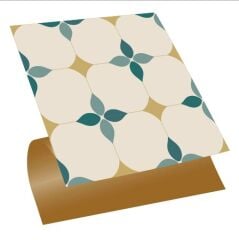 FAYANS ÜSTÜ PVC KAPLAMA 30 X 30  ZÜMRÜT ÇİÇEKLİ DESENLİ - 861
