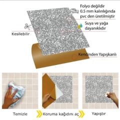FAYANS ÜSTÜ PVC KAPLAMA 30 X 30  TERRAZO DESENLİ - 862