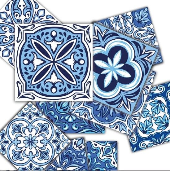 Kendinden Yapışkanlı MAVİLİM Dekoratif Mini Pvc Karo 204