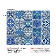 Kendinden Yapışkanlı MAVİLİM Dekoratif Mini Pvc Karo 204
