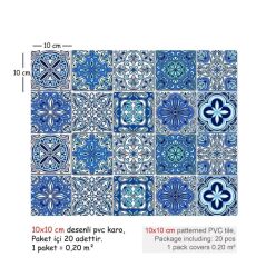 Kendinden Yapışkanlı MAVİLİM Dekoratif Mini Pvc Karo 204