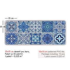 Kendinden Yapışkanlı MAVİLİM Dekoratif Mini Pvc Karo 204