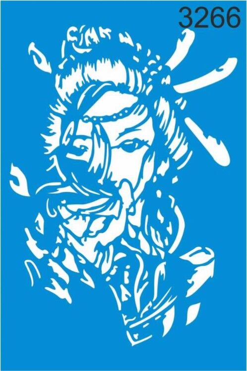 Stencıl Kızılderili Kadın Desen - 3266