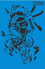 Stencıl Kızılderili Kadın Desen - 3266