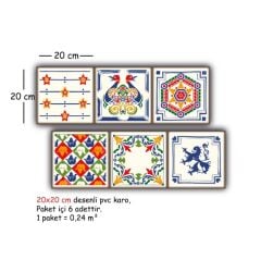 Kendinden Yapışkanlı OYUN DESENLİ Dekoratif Mini Pvc Karo 205