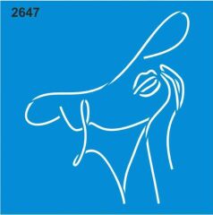 Stencıl Şapkalı Kadın Desen  - 2647