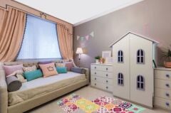 Kendinden Yapışkanlı PEMBE DESENLİ Dekoratif Mini Pvc Karo 207