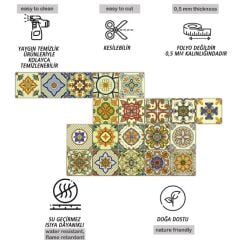 Kendinden Yapışkanlı SARI TİLE DESENLİ Dekoratif Mini Pvc Karo 210
