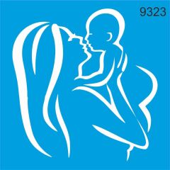 Stencıl Annem ve Ben Desen  - 9323