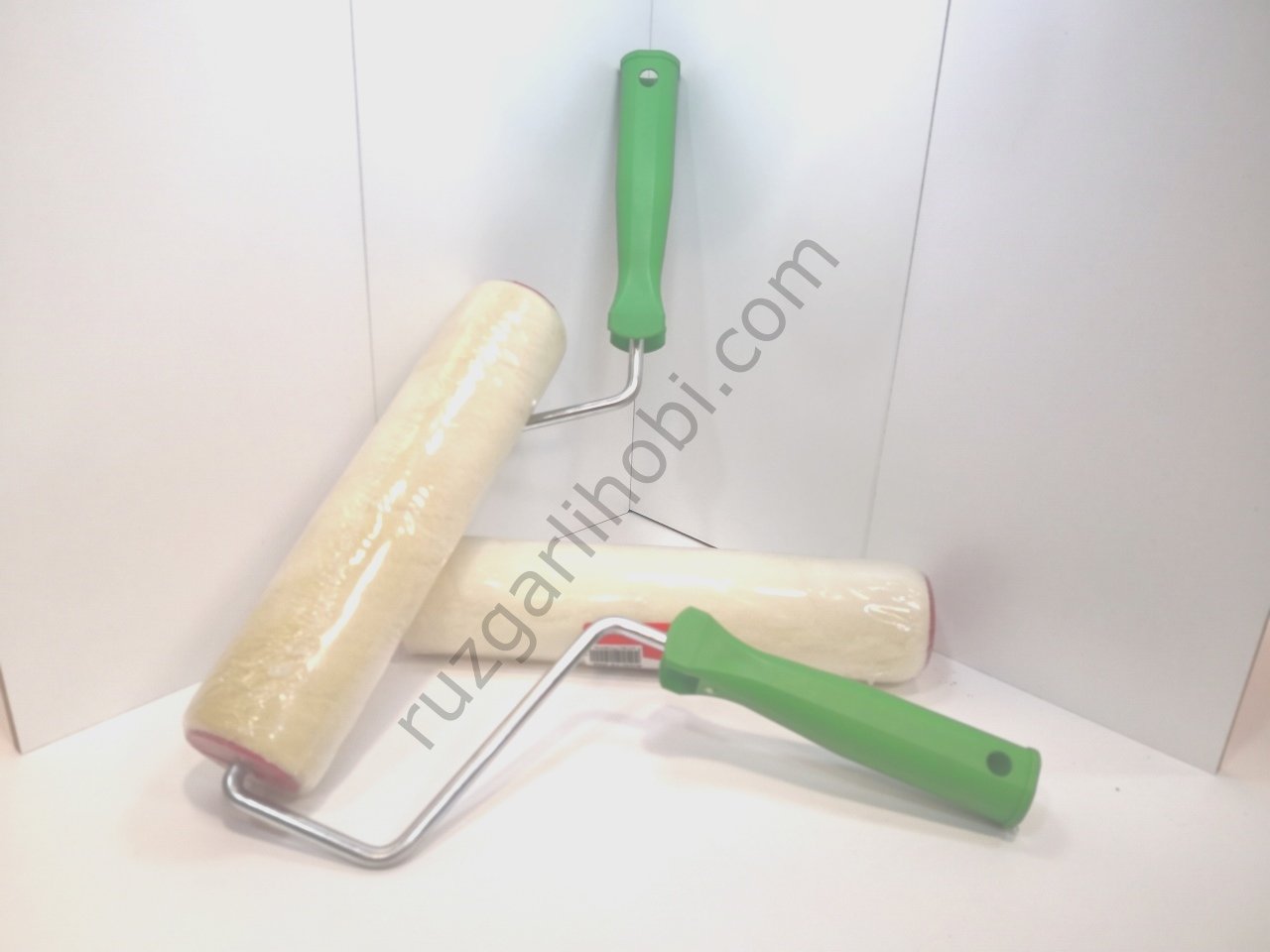 Kadife Moher Vernik Rulosu 25cm  Saplı Takım