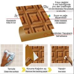 Kendinden Yapışkanlı KARE Ahşap Desenli Pvc Karo 228