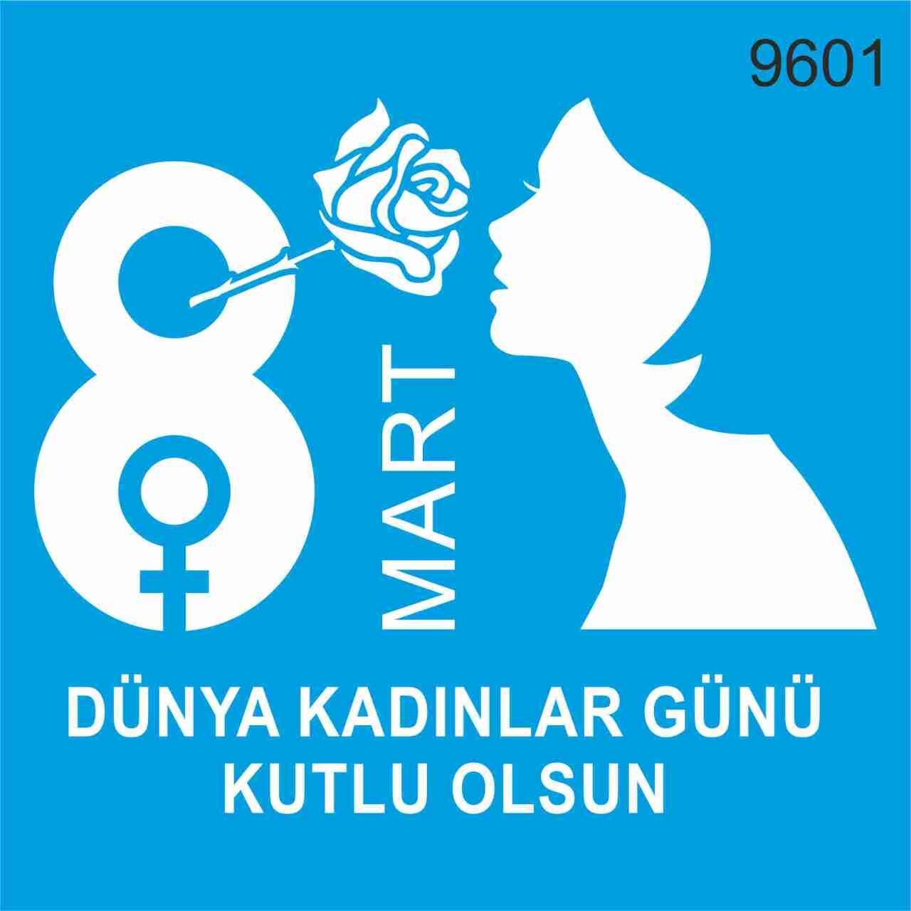 Stencıl 8 Mart Dünya Kadınlar Günü Desen  - 9601