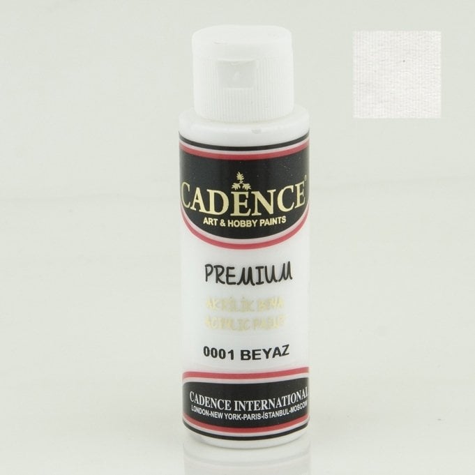 0001 Beyaz Premium Akrilik Boya 70 ml