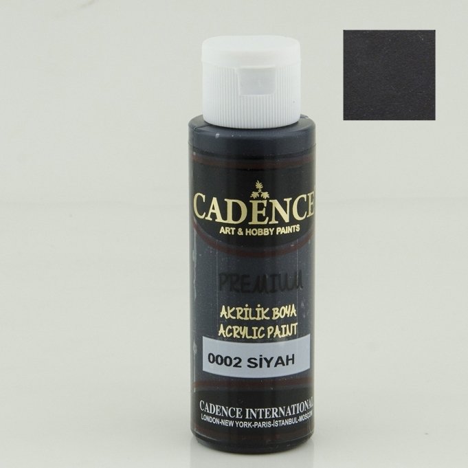 0002 Siyah Premium Akrilik Boya 70 ml