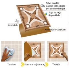Kendinden Yapışkanlı ( 011 ) Ahşap Desenli Pvc Karo 217