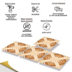 Kendinden Yapışkanlı ( 012 ) Ahşap Desenli Pvc Karo 216
