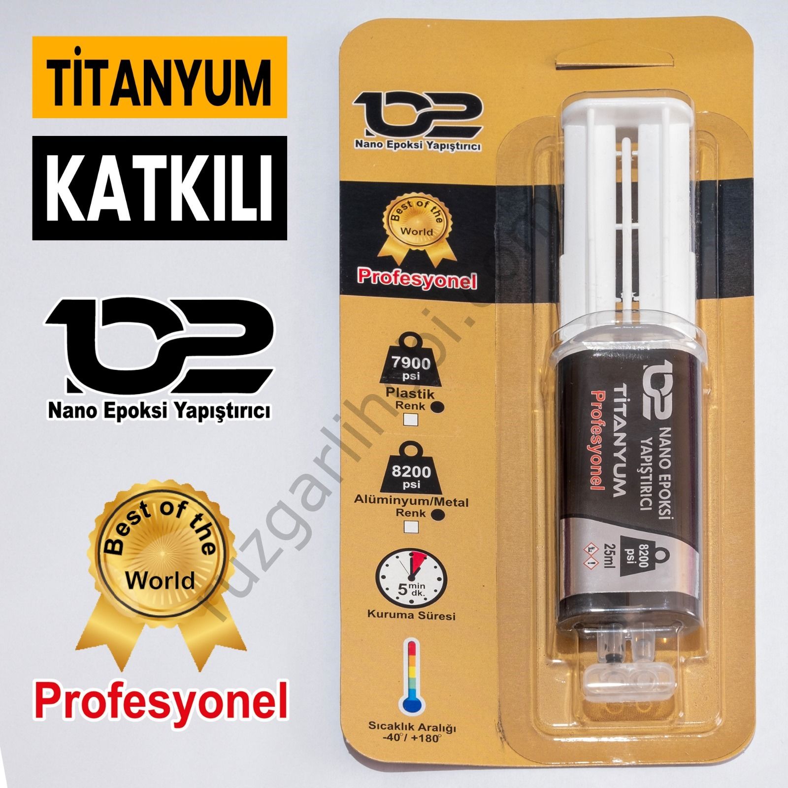 NANO EPOKSİ ŞIRINGA YAPIŞTIRICI 8200 PSİ TİTANYUM 25 ML