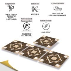 Kendinden Yapışkanlı ( 015 ) Ahşap Desenli Pvc Karo 213