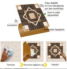 Kendinden Yapışkanlı ( 015 ) Ahşap Desenli Pvc Karo 213