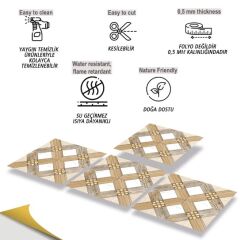 Kendinden Yapışkanlı ( 016 ) Ahşap Desenli Pvc Karo 212