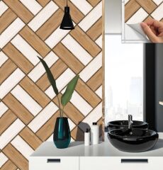 Kendinden Yapışkanlı ( 013 ) Ahşap Desenli Pvc Karo 215