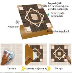 Kendinden Yapışkanlı ( 013 ) Ahşap Desenli Pvc Karo 215