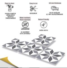 FAYANS ÜSTÜ PVC KAPLAMA 30 X 30 Geometrik 01  KARO DESENLİ - 232