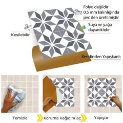 FAYANS ÜSTÜ PVC KAPLAMA 30 X 30 Geometrik 028  KARO DESENLİ - 233