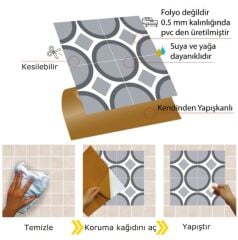 FAYANS ÜSTÜ PVC KAPLAMA 30 X 30 Geometrik 035  KARO DESENLİ - 240