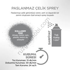 PASLANMAZ ÇELİK SPREY INOX BOYA 9759102 400 ML POLİSAN