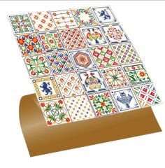 FAYANS ÜSTÜ PVC KAPLAMA 30 X 30 MODERN KARO DESENLİ - 244