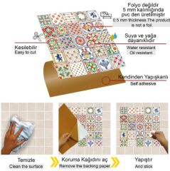 FAYANS ÜSTÜ PVC KAPLAMA 30 X 30 MODERN KARO DESENLİ - 244