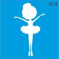 Stencıl Balerin Kadın Desen  - 3218