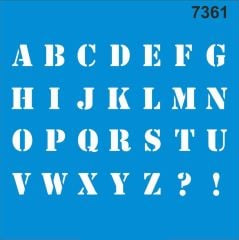 Stencıl Alfabe  Desen - 7361