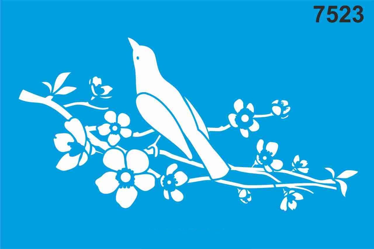 Stencıl Kuş Desen - 7523