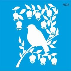 Stencıl Kuş Desen - 7525