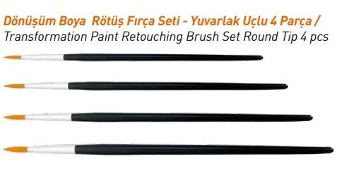 RÖTÜŞ FIRÇA SETİ - DÖNÜŞÜM BOYA 3080 YUVARLAK UÇLU 4 PARÇA
