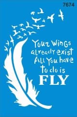 Stencıl Tüy Desen - 7674