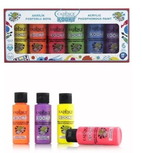 KOOKY AKRİLİK FOSFORLU BOYA 6 LI SET 59 ML