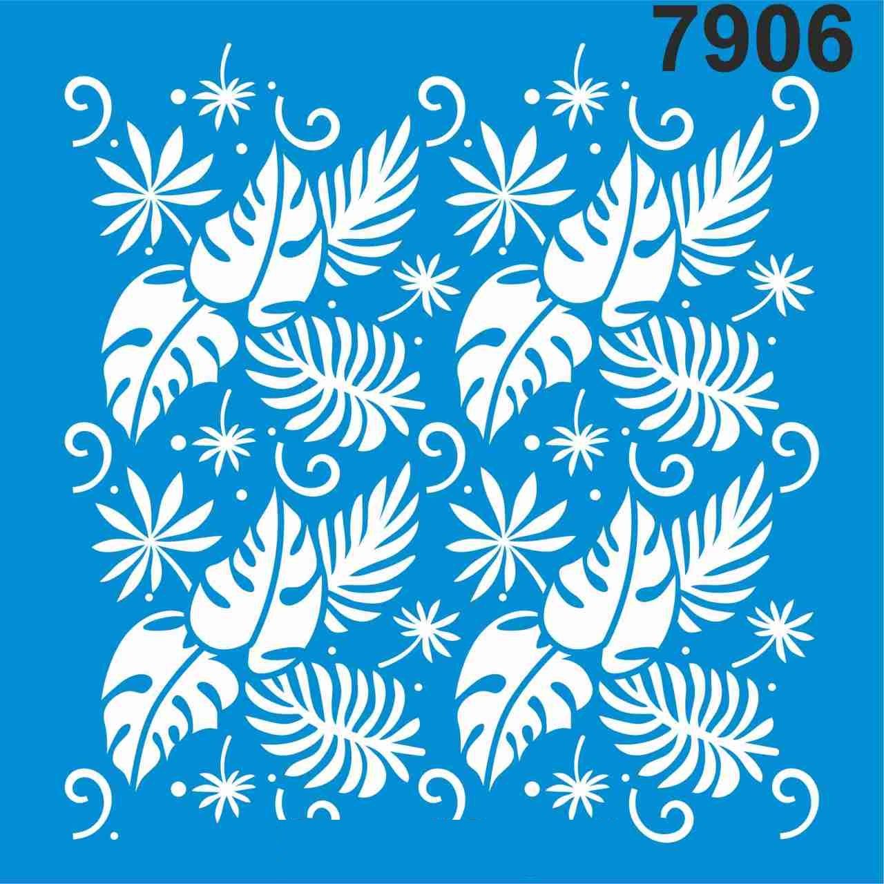 Stencıl Tropikal Desen - 7906