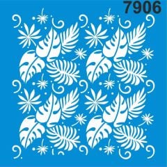 Stencıl Tropikal Desen - 7906