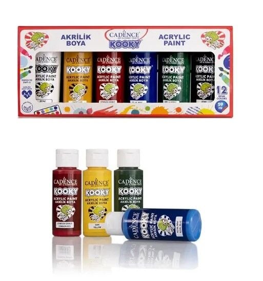 KOOKY AKRİLİK BOYA 12 LI SET 59 ML