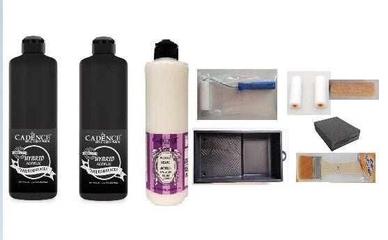 HYBRİD AKRİLİK BOYAMA 1 LT SİYAH BAŞLANGIÇ SETİ