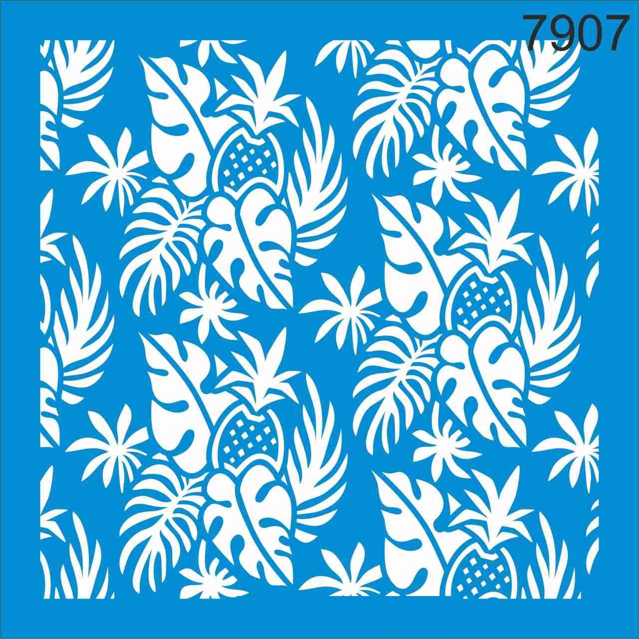 Stencıl Tropikal Desen - 7907