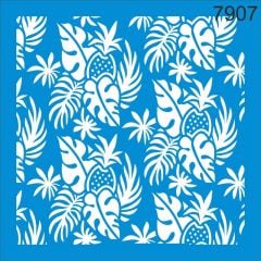 Stencıl Tropikal Desen - 7907