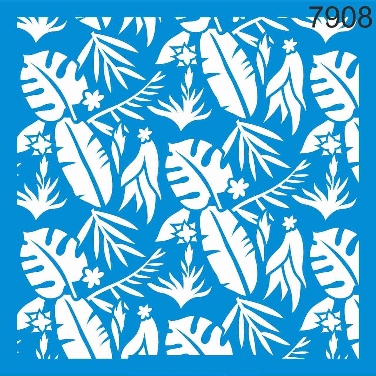 Stencıl Tropikal Desen - 7908