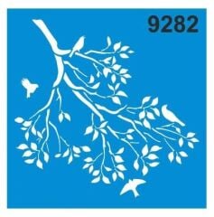 Stencıl Daldaki Kuşlar Desen - 9282