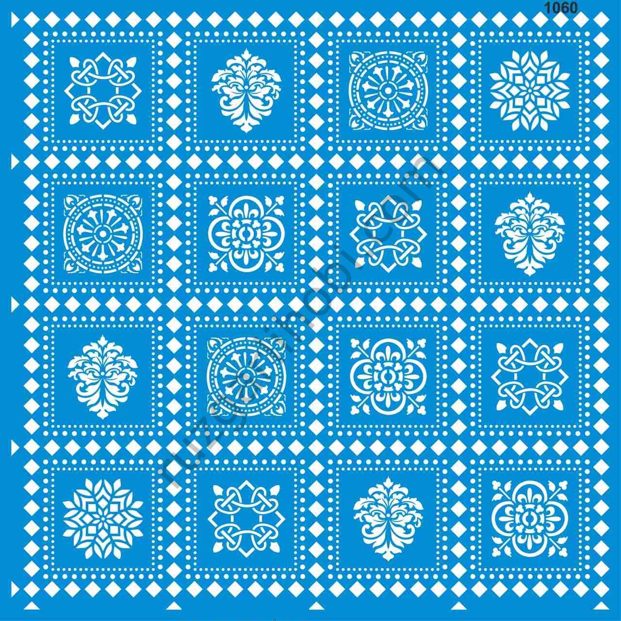 Stencıl Geometrik Desen Şablonu - 1060